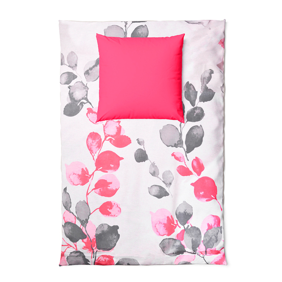 Тканина бязь ранфорс для постільної білизни 2,4 м V-6.23393/12 вересень корал/сірий, фото 3