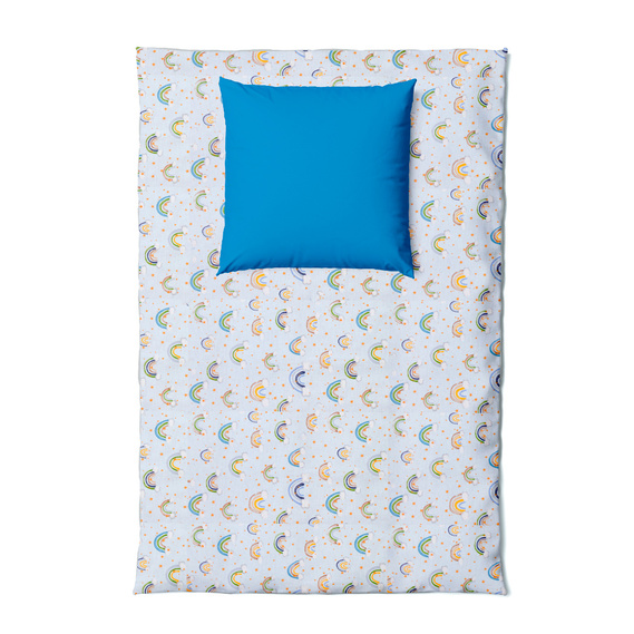 Тканина бязь ранфорс для постільної білизни 2,4 м V-107172/7 веселка блакитна, фото 3