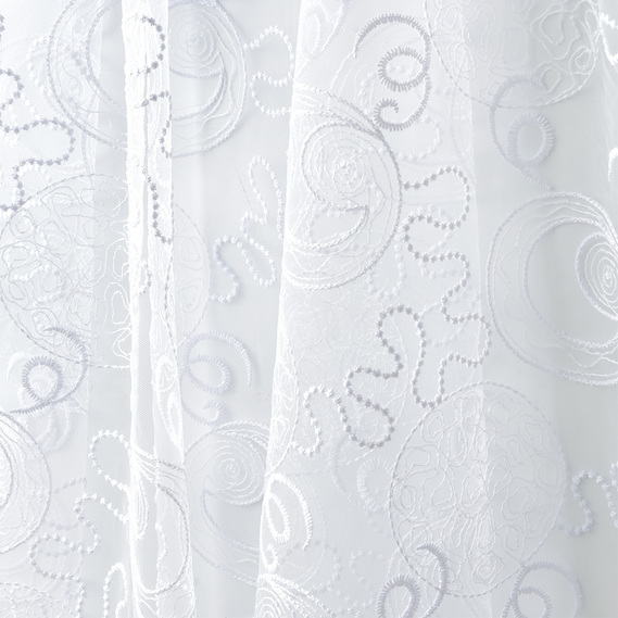 Тюль сетка с вышивкой Happy V-B-2 біла, фото 1 Тюль сетка с вышивкой Happy V-B-2 біла, фото 1