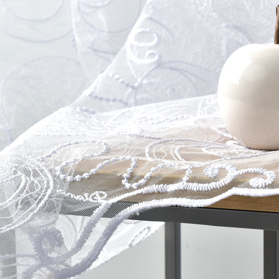 Тюль сетка с вышивкой Happy V-B-2 біла, фото 3 Тюль сетка с вышивкой Happy V-B-2 біла, фото 3