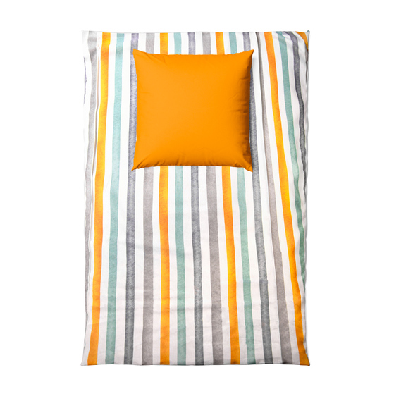 Calico fabric 2.4 Selonya V-9.23656/2 смуги гірчиця/сірий/ментол, фото 3