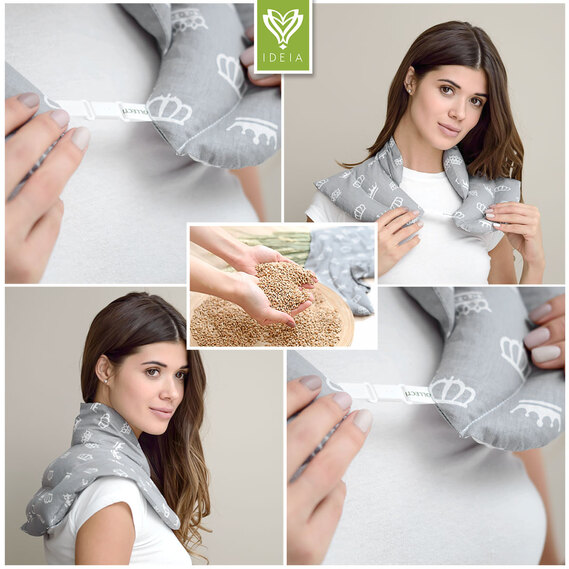 Грілка компрес для шиї з зерном пшениці ТМ IDEIA 44*46*24 см IDEIA/зірка біла на м`яті, фото 5
