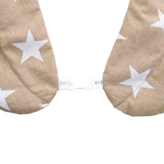 Грілка компрес для шиї з зерном пшениці ТМ IDEIA 44*46*24 см IDEIA/зірка біла на сіро/беж, фото 2