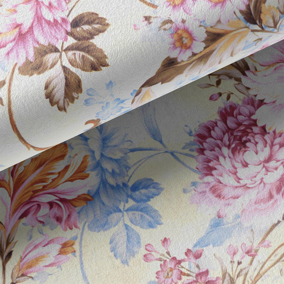 Тканина портьєрна з малюнком Жоржина V-04 пісок, фото 3