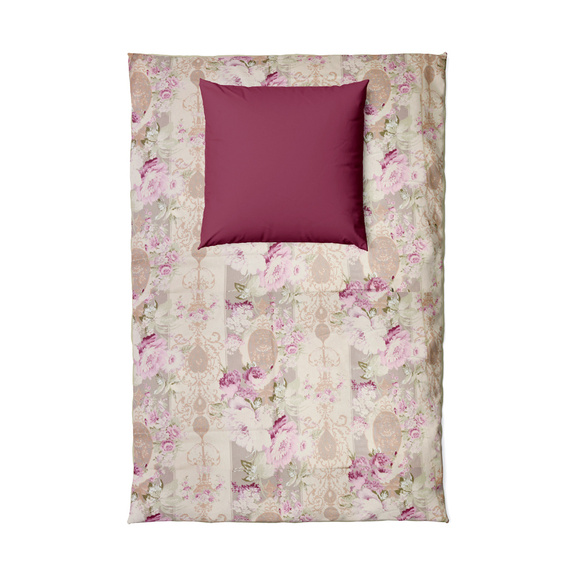 Ткань бязь ранфорс для постельного белья 2,4 м V-12.20251/4 Монсарда лілова/айворі, фото 3