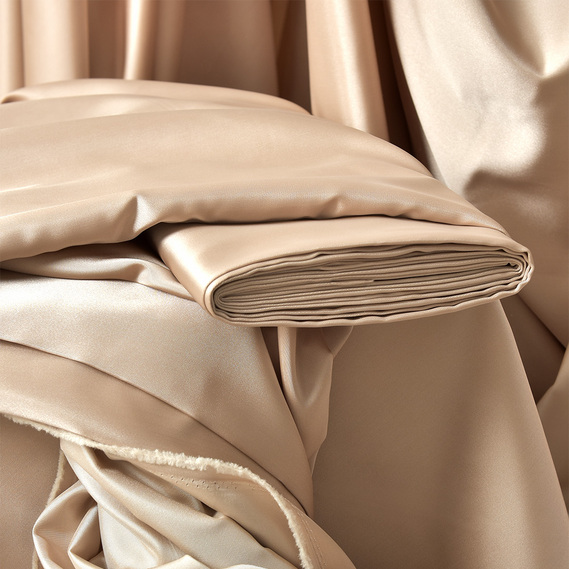 Тканина портьєрна однотонна Піжон V-1301 світлий беж, фото 4