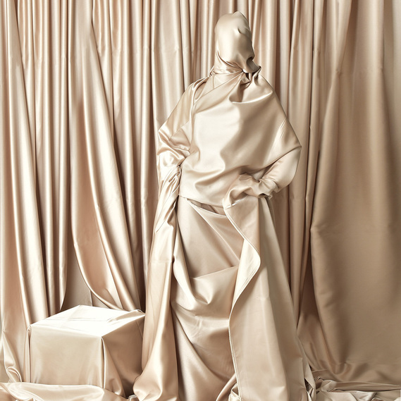 Тканина портьєрна однотонна Піжон V-1301 світлий беж, фото 6