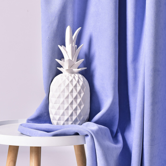 Ткань портьерная однотонная Фонлук Сюита V-34 блакитний, фото 3