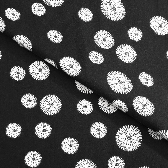 Dress Viscose Staple Fabric, Brandi, 115 g/m2 кульбаба чорний, Квітковий, фото 1 Dress Viscose Staple Fabric, Brandi, 115 g/m2 кульбаба чорний, Квітковий, фото 1