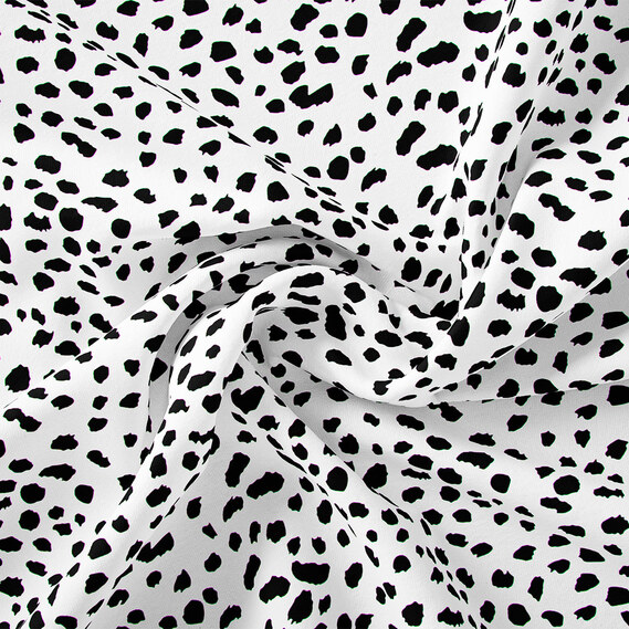 Ткань плательная креп Мадагаскар, 150 см, для одежды, платьев, костюмов, юбок V-45/1 цятки біла, Абстракція, фото 1