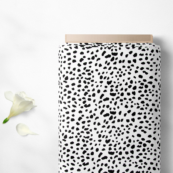 Ткань плательная креп Мадагаскар, 150 см, для одежды, платьев, костюмов, юбок V-45/1 цятки біла, Абстракція, фото 2