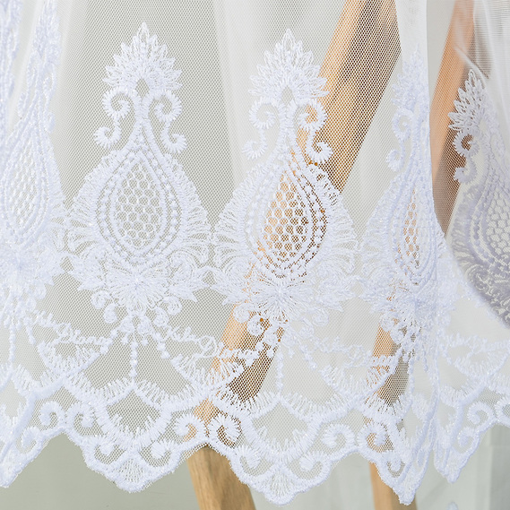 Тюль сетка с вишивкой Барбарис V-beyaz , фото 1 Тюль сетка с вишивкой Барбарис V-beyaz , фото 1