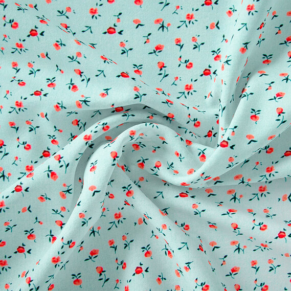 Тканина штапель твіл принт, 140 см, 160 гр/м2, для суконь, блузок, спідниць V-212/2 прованс полин, Квітковий, фото 1