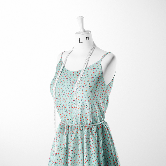 Тканина штапель твіл принт, 140 см, 160 гр/м2, для суконь, блузок, спідниць V-212/2 прованс полин, Квітковий, фото 3