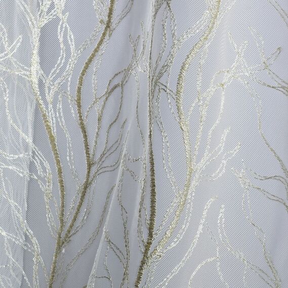 Тюль фатин с вышивкой Дубрава V-03 золото, фото 3 Тюль фатин с вышивкой Дубрава V-03 золото, фото 3