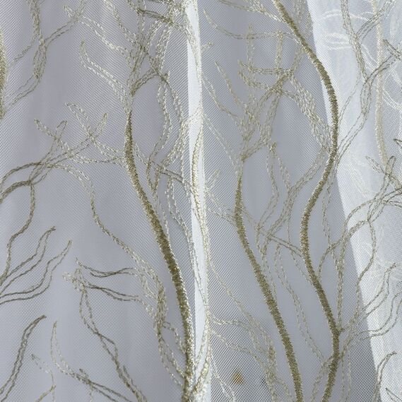 Тюль фатин с вышивкой Дубрава V-03 золото, фото 6 Тюль фатин с вышивкой Дубрава V-03 золото, фото 6