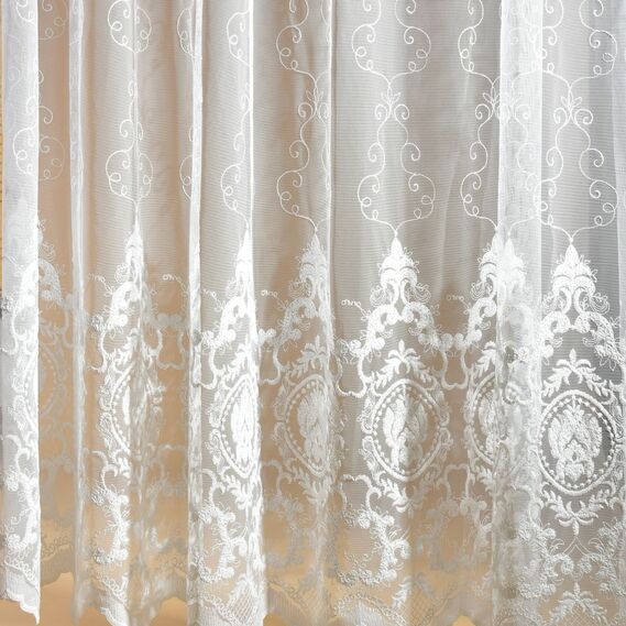 Тюль фатин с вышивкой Dans V-1304 молоко, фото 1