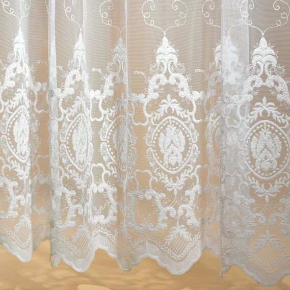 Тюль фатин с вышивкой Dans V-1304 молоко, фото 10
