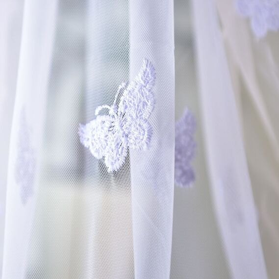 Тюль фатин с вышивкой Fly V-beyaz , фото 1 Тюль фатин с вышивкой Fly V-beyaz , фото 1