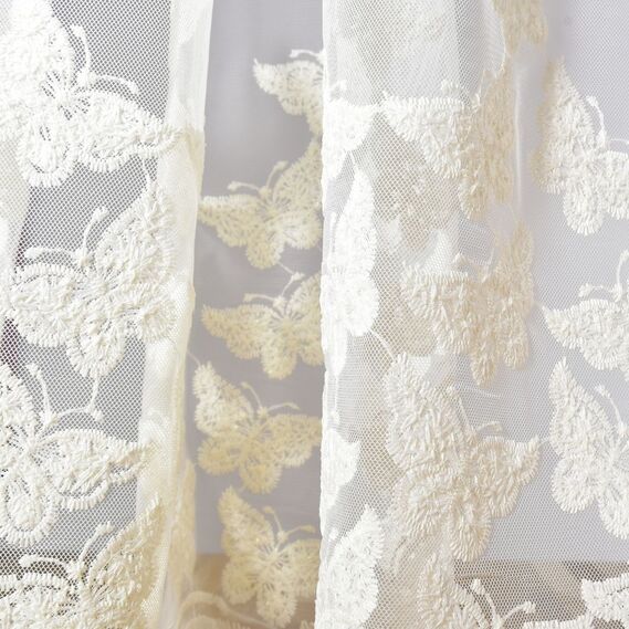 Тюль фатин с вышивкой Fly V-krem, фото 2 Тюль фатин с вышивкой Fly V-krem, фото 2
