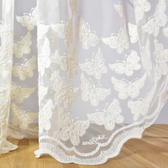 Тюль фатин с вышивкой Fly V-krem, фото 3 Тюль фатин с вышивкой Fly V-krem, фото 3