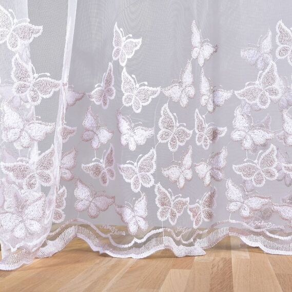 Тюль сетка с вышивкой Fly V-pudra, фото 1 Тюль сетка с вышивкой Fly V-pudra, фото 1