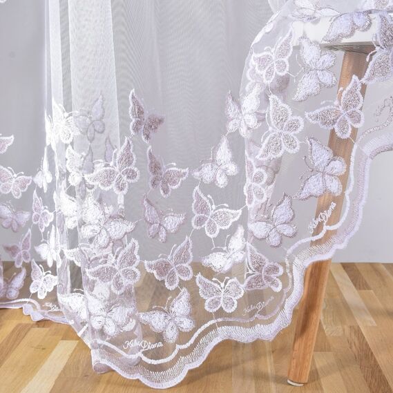 Тюль сетка с вышивкой Fly V-pudra, фото 4