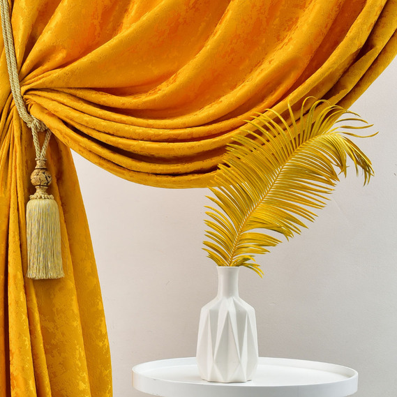 Тканина портьєрна однотонна Shinil V-17 гірчиця, фото 4