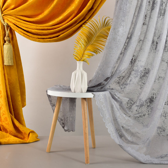 Тканина портьєрна однотонна Shinil V-17 гірчиця, фото 6