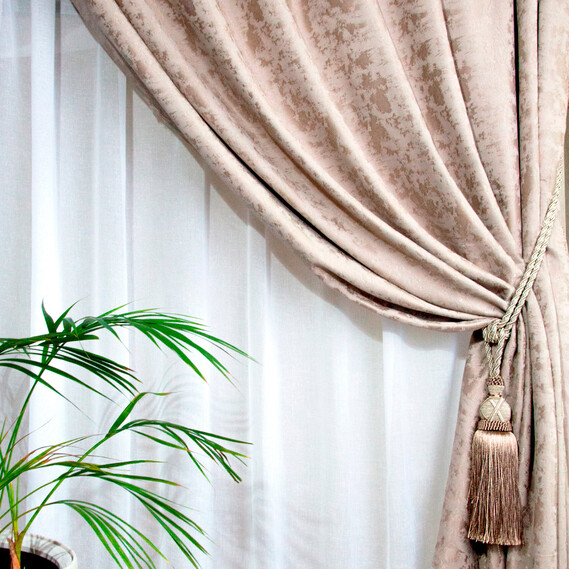 Тканина портьєрна однотонна Shinil V-06 сірий беж, фото 1