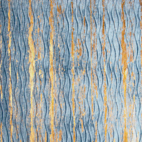 Ткань портьерная однотонная Бархат Kora V-2 синій, фото 4