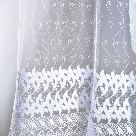 Тюль сетка  вышивкой Floristika біла, фото 2 Тюль сетка  вышивкой Floristika біла, фото 2