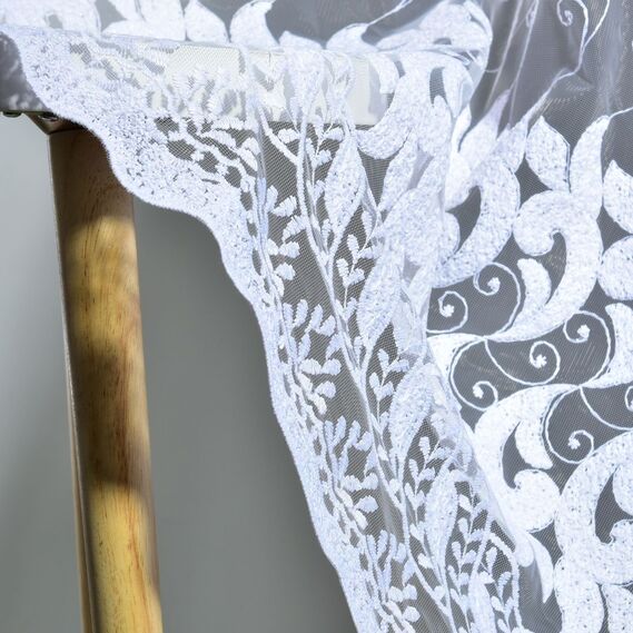 Тюль сетка  вышивкой Floristika біла, фото 5 Тюль сетка  вышивкой Floristika біла, фото 5