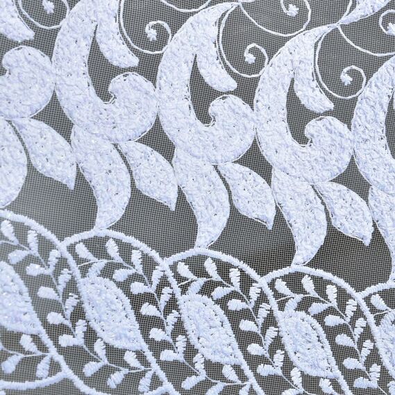 Тюль сетка  вышивкой Floristika біла, фото 6 Тюль сетка  вышивкой Floristika біла, фото 6