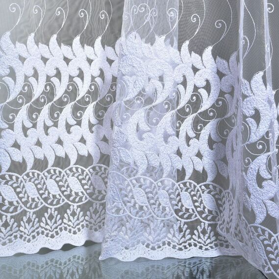 Тюль сетка  вышивкой Floristika біла, фото 7 Тюль сетка  вышивкой Floristika біла, фото 7