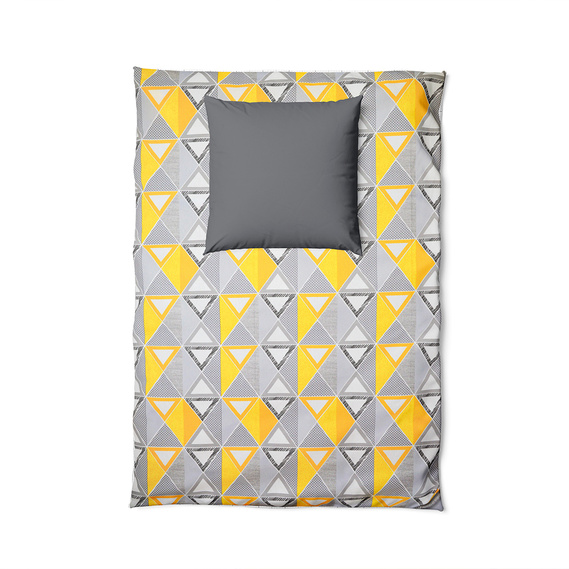 Тканина бязь ранфорс для постільної білизни 2,4 м V-8 23361 1 абстракція жовто сіра, Геометрія, фото 3