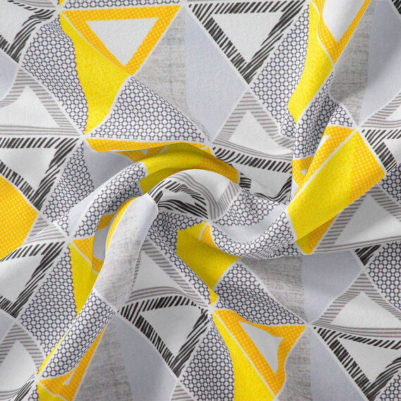 Тканина бязь ранфорс для постільної білизни 2,4 м V-8 23361 1 абстракція жовто сіра, Геометрія, фото 4