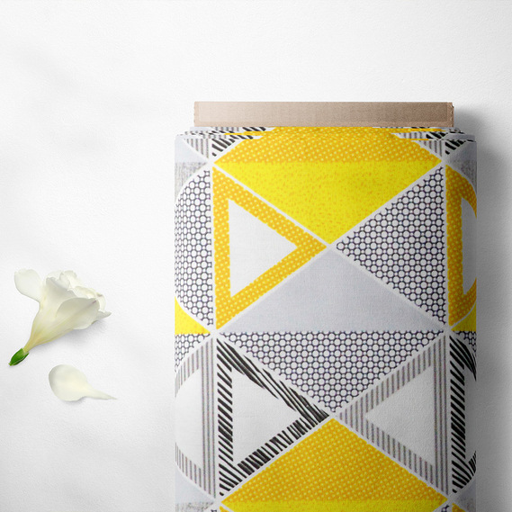 Тканина бязь ранфорс для постільної білизни 2,4 м V-8 23361 1 абстракція жовто сіра, Геометрія, фото 5