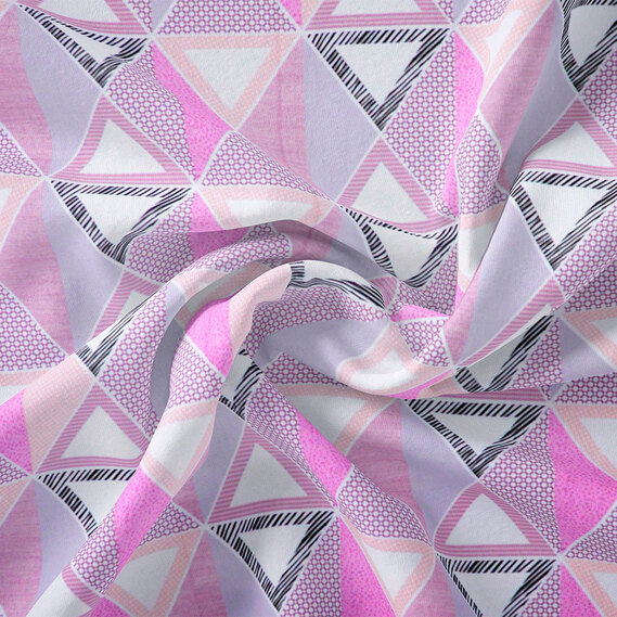 Тканина бязь ранфорс для постільної білизни 2,4 м V-8 23361 9 абстракція лілова пудра, Геометрія, фото 1