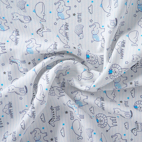 Тканина бязь ранфорс для постільної білизни 2,4 м V-3 24149 5 Happy Baby блакитна, Дитячий, фото 1