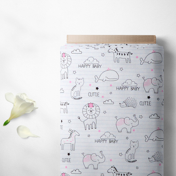 Тканина бязь ранфорс для постільної білизни 2,4 м V-3 24149 3 Happy Baby рожева, Дитячий, фото 2 Тканина бязь ранфорс для постільної білизни 2,4 м V-3 24149 3 Happy Baby рожева, Дитячий, фото 2