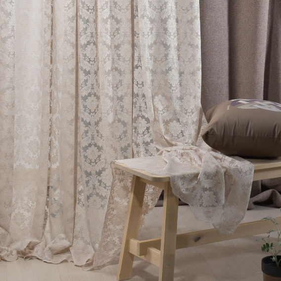 Тюль жаккард Marta V-G1450 пудра, фото 3 Тюль жаккард Marta V-G1450 пудра, фото 3