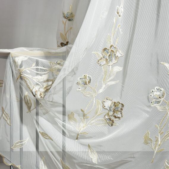 Тюль фатин с вышивкой Лорентина V-5 блак, фото 2 Тюль фатин с вышивкой Лорентина V-5 блак, фото 2