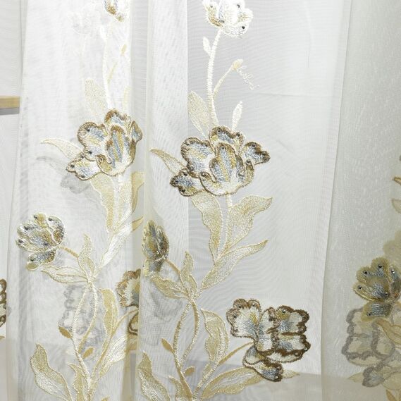 Тюль фатин с вышивкой Лорентина V-5 блак, фото 4 Тюль фатин с вышивкой Лорентина V-5 блак, фото 4