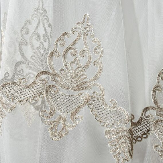 Тюль фатин з вишивкою Джудіт V-205 лате, фото 1 Тюль фатин з вишивкою Джудіт V-205 лате, фото 1