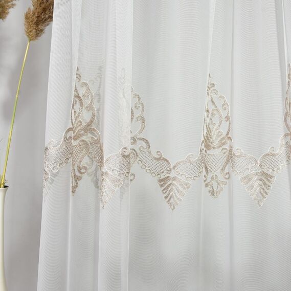 Тюль фатин з вишивкою Джудіт V-205 лате, фото 4 Тюль фатин з вишивкою Джудіт V-205 лате, фото 4