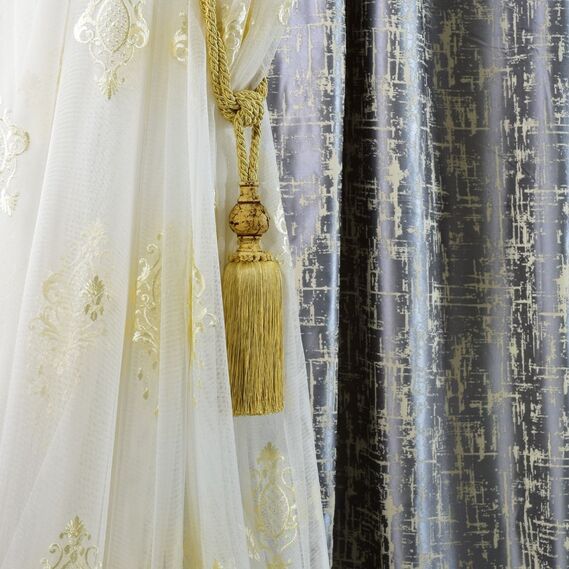 Тюль фатин с вышивкой Византия V-8 золото, фото 4 Тюль фатин с вышивкой Византия V-8 золото, фото 4