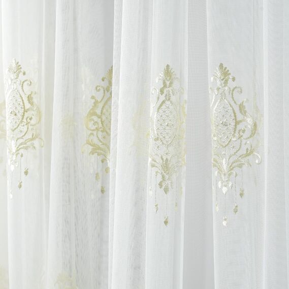 Тюль фатин с вышивкой Византия V-8 золото, фото 7 Тюль фатин с вышивкой Византия V-8 золото, фото 7