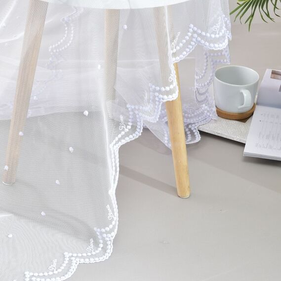 Тюль фатин з вишивкою Noktali V-beyaz , фото 3 Тюль фатин з вишивкою Noktali V-beyaz , фото 3