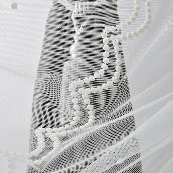 Тюль фатин з вишивкою Noktali V-krem, фото 1 Тюль фатин з вишивкою Noktali V-krem, фото 1